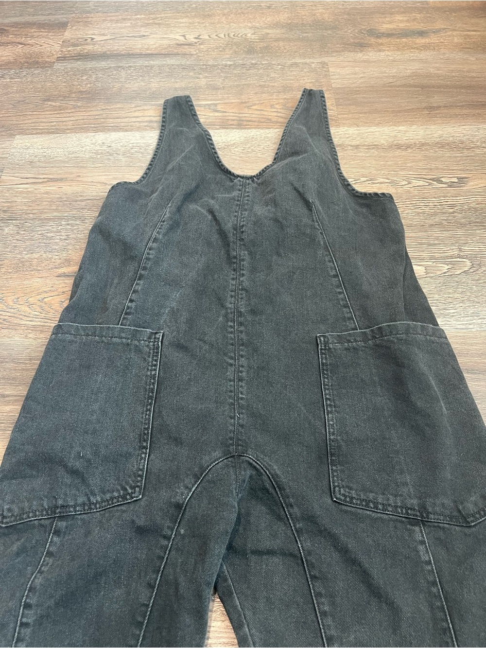 Free People We The Free High Roller Denim Jumpsuit Washed Black Size Medium - Picture 4 of 8